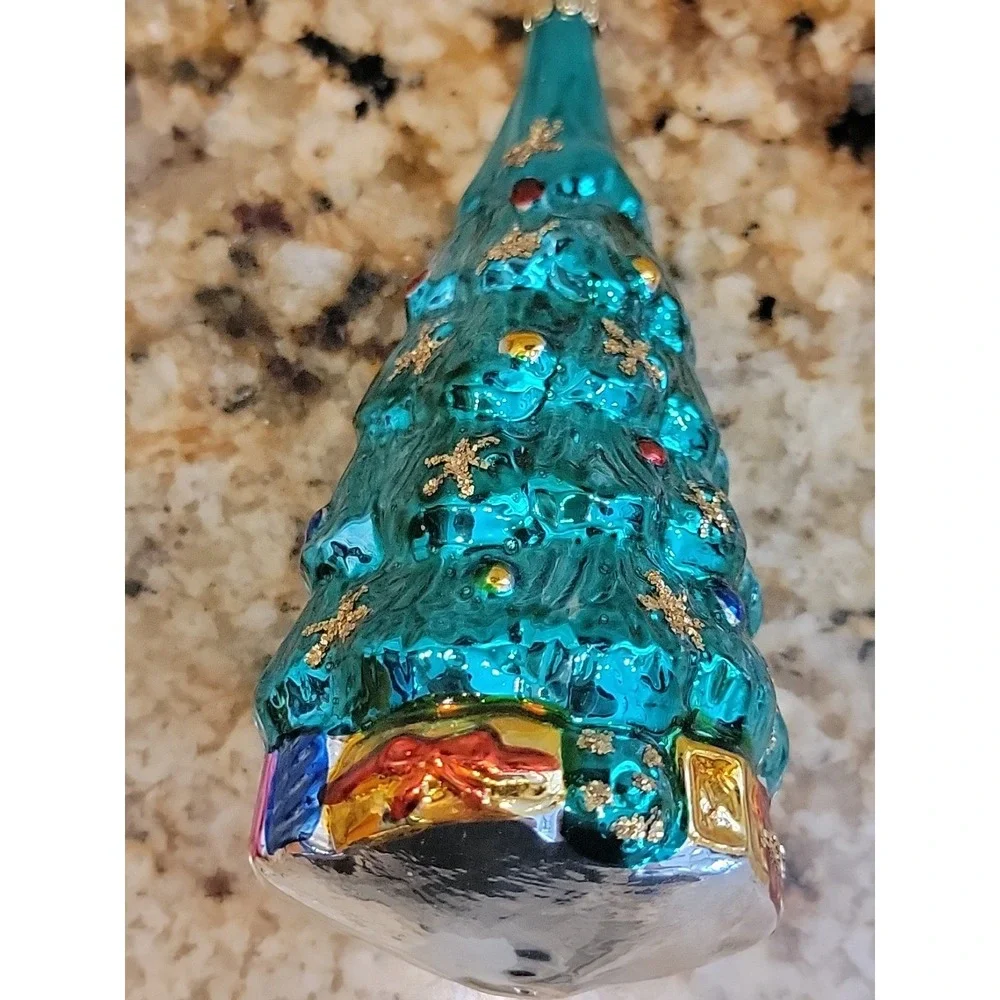 Vintage Old World Christmas CHRISTMAS TREE Blown Glass Ornament Merck Family